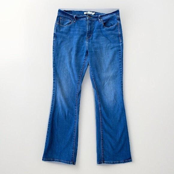 Levi's 515 Boot Cut Blue Denim Jeans Women’s Size 12 Mid-Rise Zipper Fly Stretch - Picture 1 of 8